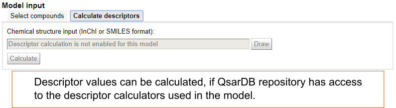 Calculate descriptors