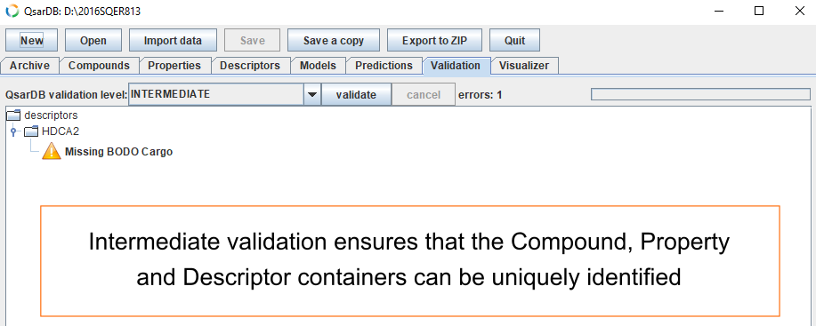 Intermediate validation